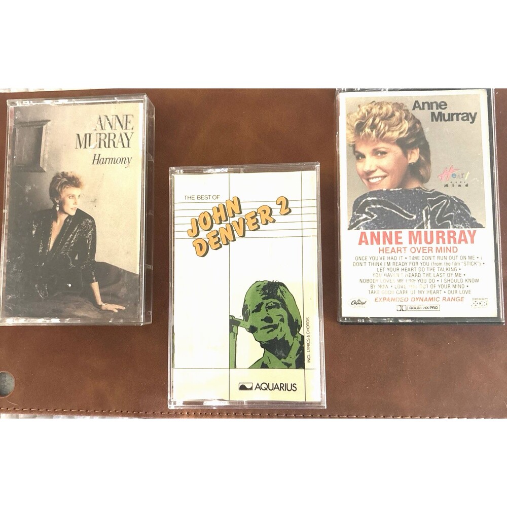 Lot Of 3 Easy Listening Vintage Cassette Tapes John Denver and Anne Murray